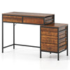 Industrial Styled Workstation Writing Table Computer Desk w/ 5 Drawers-Coffee