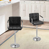2Pcs Square Island Bar Stools PU Leather Kitchen Counter Club Chair Arm Swivel