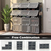 48 Pairs Portable Shoe Shelves 12-Cube Shoe Storage Cabinet w/Removable Shelf