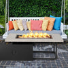 50000BTU Outdoor Gas Fire Pit Propane Rectangular Fire Pit Table w/Burner &Cover