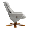 Upholstered Linen Lounge Recliner Chair Swivel & Footstool Armchair Home Office