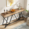 Tribesigns 140cm Console Table, Wood with Unique Metal Base, Industrial Style