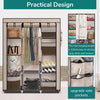 Fabric Canvas Wardrobe With Hanging Rail Shelving Clothes Storage Large Cupboard