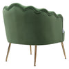 Upholstered Scalloped Velvet Matte Armchair Lounge Chair Oyster Back Sofa Nordic