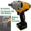 1/2" Cordless Brushless Electric Wrench Impact Tool For Dewalt 18V 20V Battery