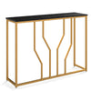 110 cm Modern Entryway Table with Faux Marble Tabletop-Black