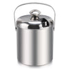 Ice Bucket 1.2L Large Stainless Steel Insutaled Double Wall With Lid & Tong