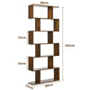 6-tier Bookcase Industrial S-Shaped Bookshelf Wooden Storage Display Rack