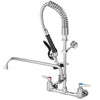VEVOR Commercial Kitchen Pre-Rinse Faucet Spray Tap Arm Twin Pedestal 21" Height