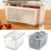 Fridge Organizer Veg Fruit Boxes Drain Basket Kitchen Storage Containers Pantry