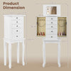 Jewelry Armoire 4-Layer Cabinet Space-Saving Chest with Side Doors-Black