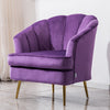 Velvet Scallop Shell Back Tub Chair Armchair Dressing Sofa Stool Bedroom Lounge