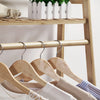 Bamboo Clothes Rail Rack Garment Hanging Stand Open Wardrobe Shelf, 110X40X140CM