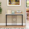 Long Sofa Side Table Narrow Accent Table w/Adjustable Foot Pads-Black