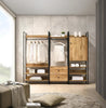 Double Open Wardrobe Cupboard with 4 Shelves Storage Unit Clothes Rail Stand