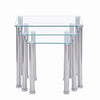 3pcs Rectangular Clear Tempered Glass Side End Nested Table Bedside Coffee Table