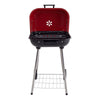 Trolley Portable Outdoor Charcoal BBQ Grill Cart with Wheels&Lid&Bottom Shelf