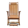 Bamboo Sun Lounger Garden Chair Bed Folding Outdoor Patio Recliner With Headrest