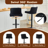 4Pcs Breakfast Bar Stool Velvet Padded Swivel Gas Lift Bar Chair With Metal Base