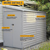 Metal Garden Shed, Lockable Tool Storage House Lean to Shed with Double Doors UK