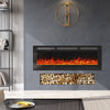 60 inch Insert / Wall Mounted LED Fireplace Electric Inset Fire Media Flames UK