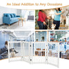 4-Panel Folding Dog Gate Freestanding Dog Pet Safety Fence Wooden Puppy Gate