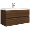 ARKEM Sink Cabinet Brown Oak 90x38.5x45 Engineered Wood,Vanity Unit with B3O0