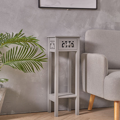 Modern End Side Table 2 Tier Bedroom Bedside Table Nightstand with Storage Shelf