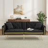 Modern Velvet Sofa Bed 2 Seater Click Clack Sofa Settee Recliner Couch Black