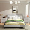 High Gloss Bedside Table RGB LED Bedside Cabinet 2/3 Drawers Nightstand