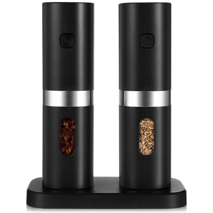 2PCS Electric Salt Pepper Shakers Adjustable Coarness Electric Pepper