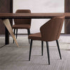 Set of 2 PU Dining Chair Steel Leg Wide Backrest Home Furniture Restaurant Hotel