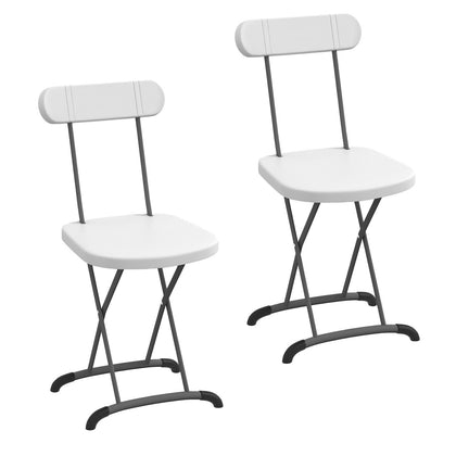 2-Pack Outdoor Folding Chair Heavy Duty Molded Chairs Kitchen Dining Chair White