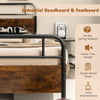 Single Size Bed Frame Platform Metal Slats Support Bed
