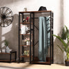 Industrial Clothes Wardrobe Floor Closet Garment Storage Shelf Rack Hanging Bar