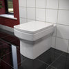 Back To Wall White Toilet Bathroom Close Seat WC Unit Concealed FREE Pan Cistern