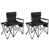 Set of 2 Camping Chair with Side Table Portable Outdoor Chair Set Black