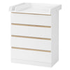 Baby Changing Unit with 4 Drawers Nursery Changing Table Chest of Drawers