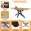 Extendable Dining Table 120-160x80x66cm with Brazilian Walnut Top and Star Legs