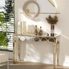 Attracting Rectangular Mirrored Console Table w/Lantern-shape Design for Hallway