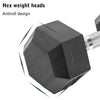 2*10kg Rubber Hex Dumbbells Set Pair Ergo Hand Weights Encased Hexagonal Gym