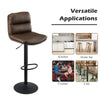 Set of 2 Brown Bar Stools Breakfast Stools With Foot Rest Swivel Gas Lift Modern
