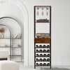 20 Bottles Wine Rack Freestand Floor w/Drawer Tall Wine Bar Stand Shelf Display