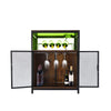 Drinks Cabinet Wine Bar w/ Glass & Bottle Storage | Black Rattan W/ RGB LED