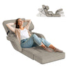 Floor Folding Chair 14 Positions Adjustable Floor Lazy Chair with Armrest Single
