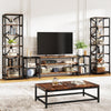 200 cm Tall Bookcase, 6-Tier Industrial Bookcase Narrow Shelf with Metal Frame