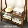 Folding Bamboo Clothes Garment Rack Coat Hanging Stand Open Display StorageShelf