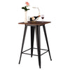 Tall Industrial Wood Top Bar Stool Table In/Outdoor Cafe Bistro + 2/4pcs Chairs