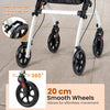 ightweight Foldable Rolling Walker for Seniors with Storage Basket-White