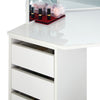 White Corner Dressing Table Makeup Desk Vanity Table 5 Drawers with Bubls